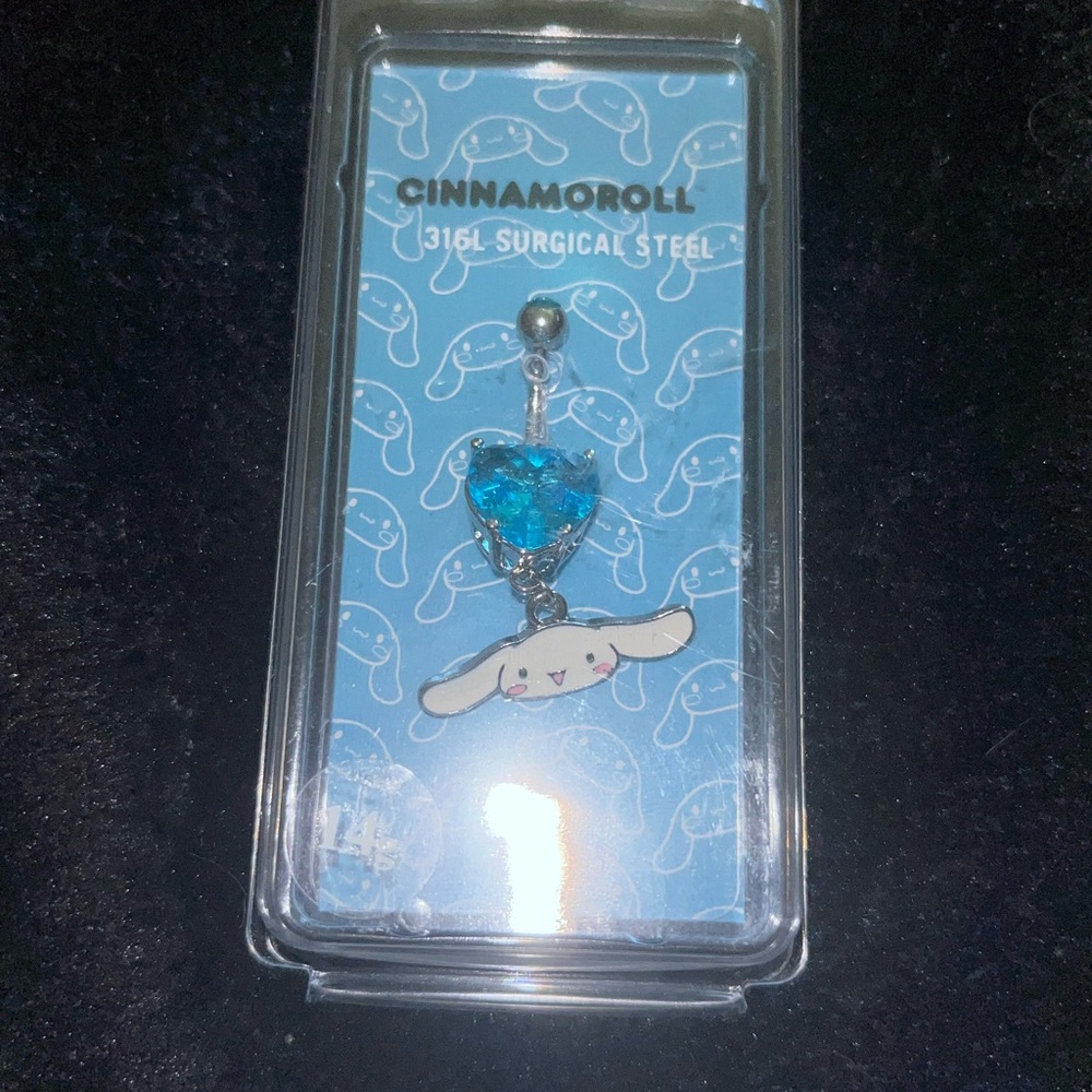 Surgical Steel Cinnamoroll belly ring - Blue